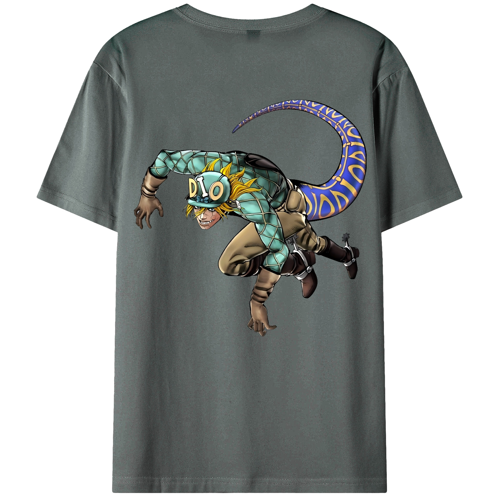 （画像用） ジョジョの奇妙な冒険 ディオ?ブランドー JoJo's Bizarre Adventure Dio Brando 綿100％ メンズ半袖Tシャツ（バックプリント） 通気性